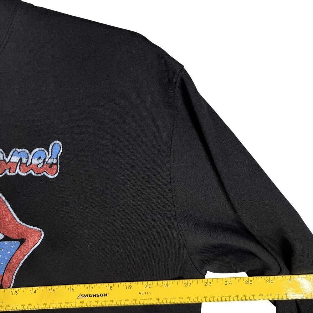 The Rolling Stones NWT Black Hoodie M American Flag Tongue Graphic Street Wear - Picture 5 of 11